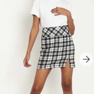 Tartan magpie mini skirt blackmilk